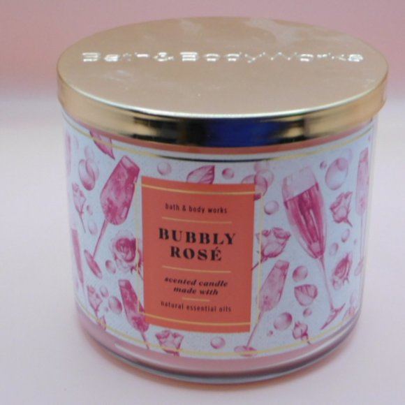 Bath & Body Works Other Bath Body Works Bubble Rose 3wick Candle